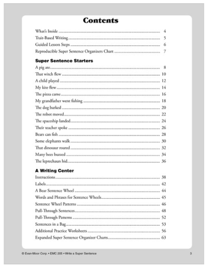 Skill Sharpeners: Write a Super Sentence, Grades 1-3 - Teacher Reproducibles